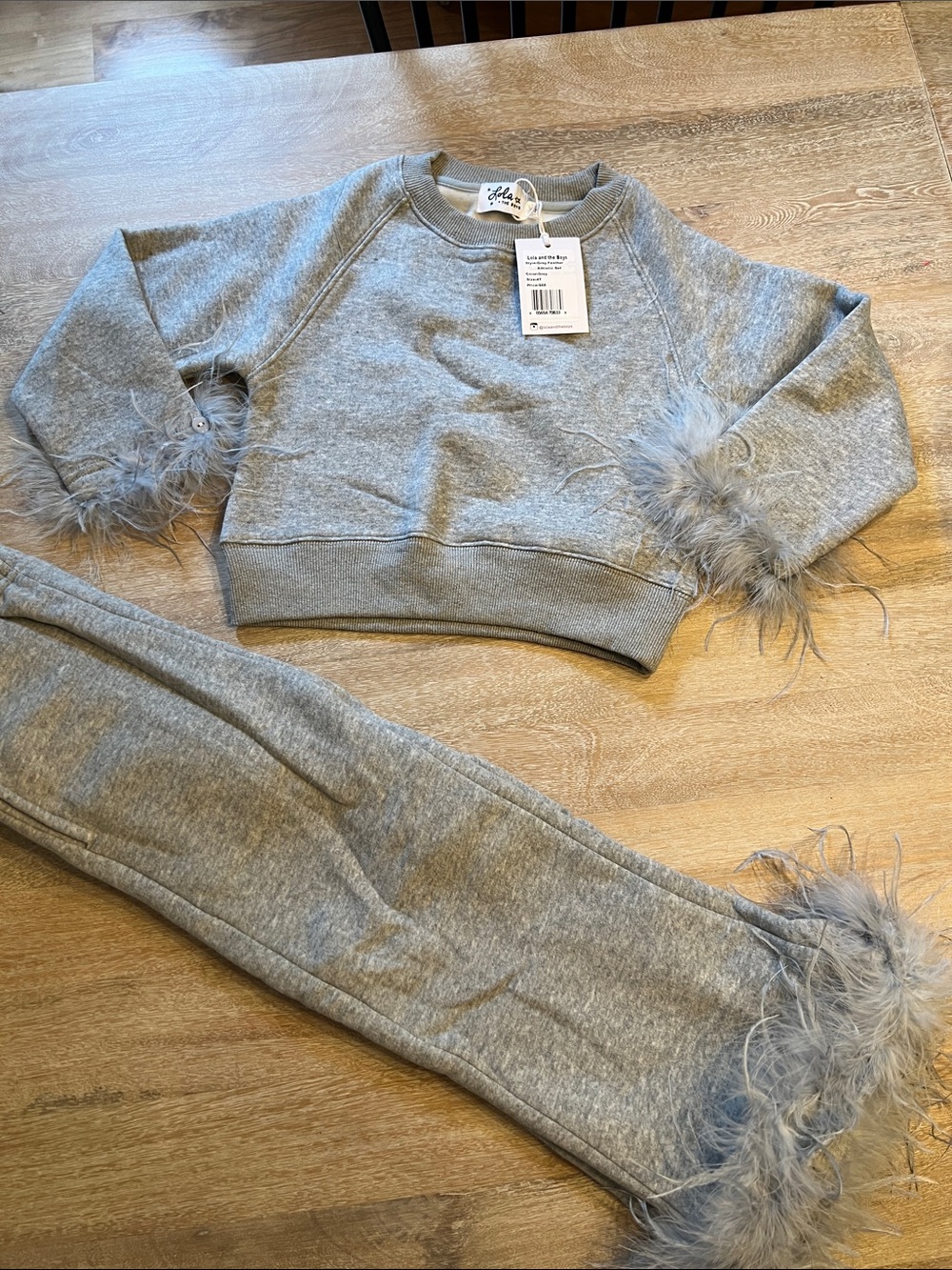 Lola and the boys grey feather athletic set 4T NWT